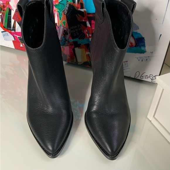 Lucky Brand Leather Western Boots in Black - Picture 3 of 9